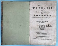 Biedermeier Buch Gnomonik Sonnenuhren 9 Tafeln Hermann Sternheim Dresden 1835