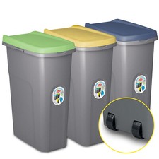 Image of HOME CENTRE Lift Top Plastic Kitchen Waste Bin 15-25-40L Slim Paper Recycling