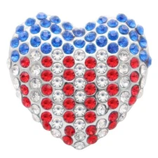 Snap Jewelry Rhinestone USA Flag Enamel Fits 18-20mm Ginger Charms Accessories 