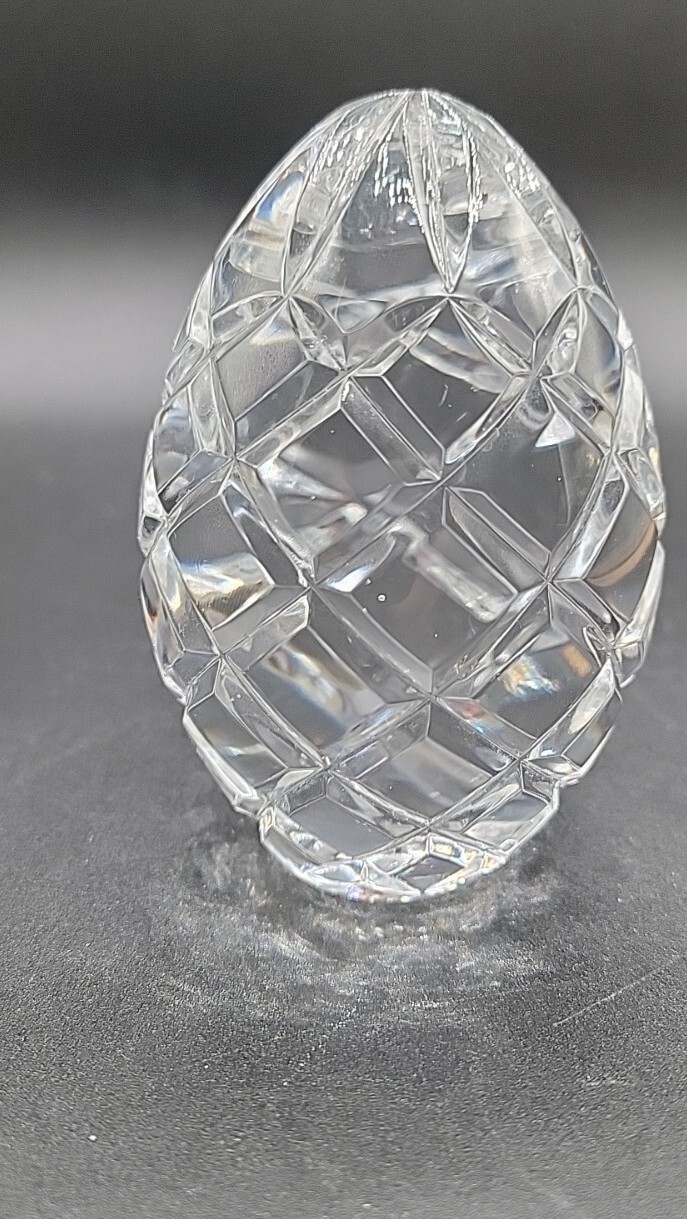 Vintage Lead Crystal Egg Paperweight Beautiful Crystal Egg Large