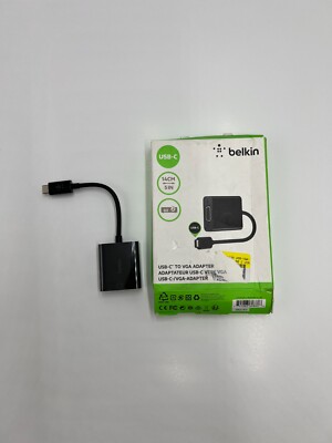 Belkin USB-C to VGA Port HDMI Adapter Projector Video Cable, 0921EV, Black