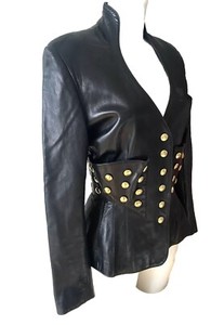 Veste 3/4 En Cuir Et Soie Jitrois Collection Massai - Taille 38 - Occasion Très Bon État