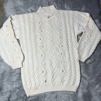 Vintage Calliope Women s Cream Wool Retired Knit Sweater