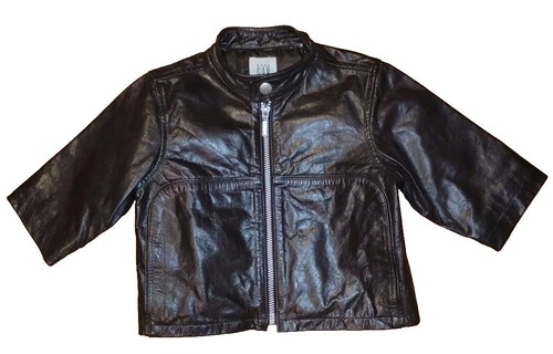 Baby Gap dunkelbraune Lederjacke Größe 6-12 Monate Reißverschluss