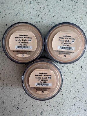 bareMinerals Foundation Broad Spectrum SPF 15 N10 Fairly Light 8g *SET OF 3*