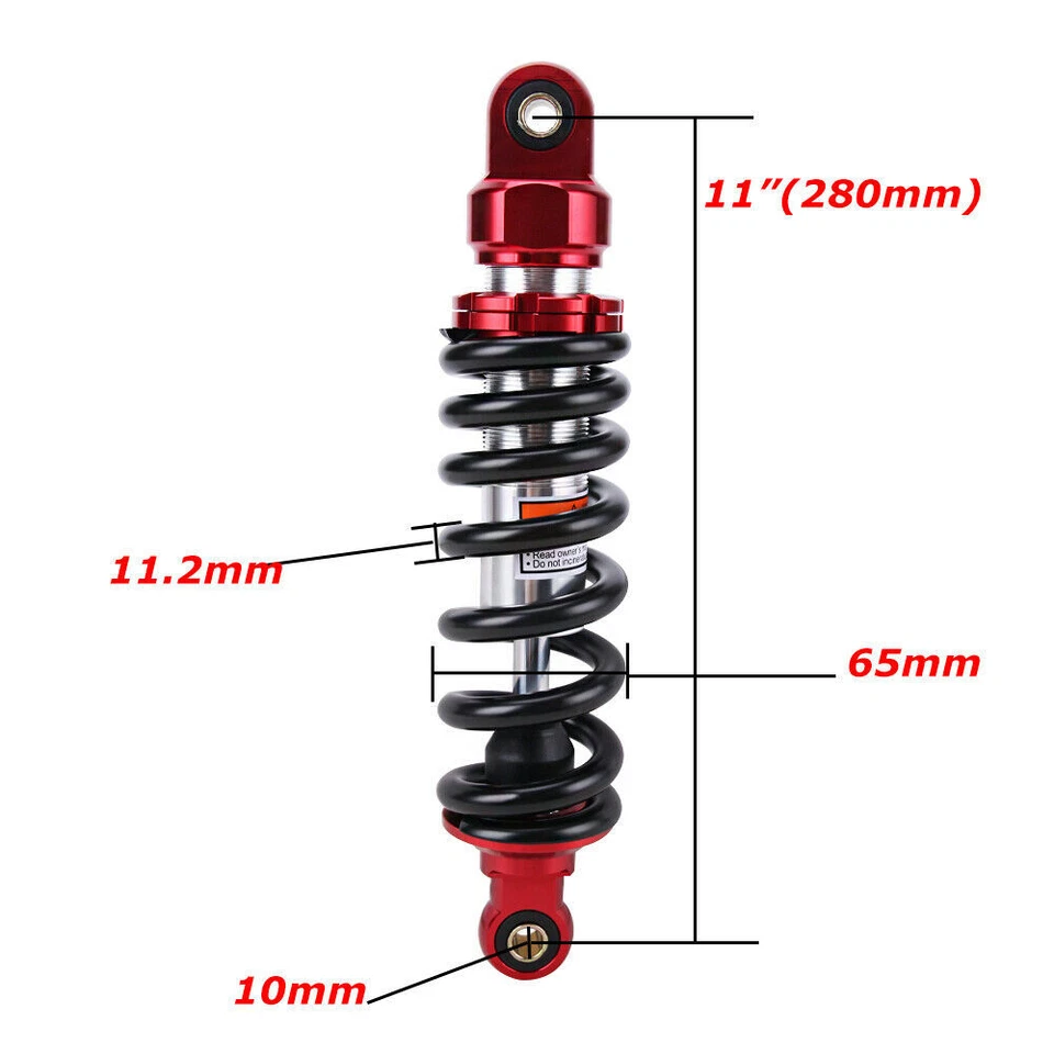 Пара 11-дюймовых 280 мм универсальных задних амортизаторов подвески для мотоциклов из запасов США - Изображение 4 из 4
