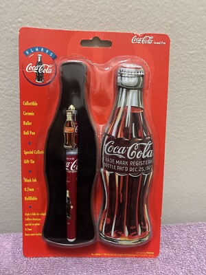 Coca Cola Coke Ceramic Roller Ball Pen Collectors Gift Tin Set 1996 New ...