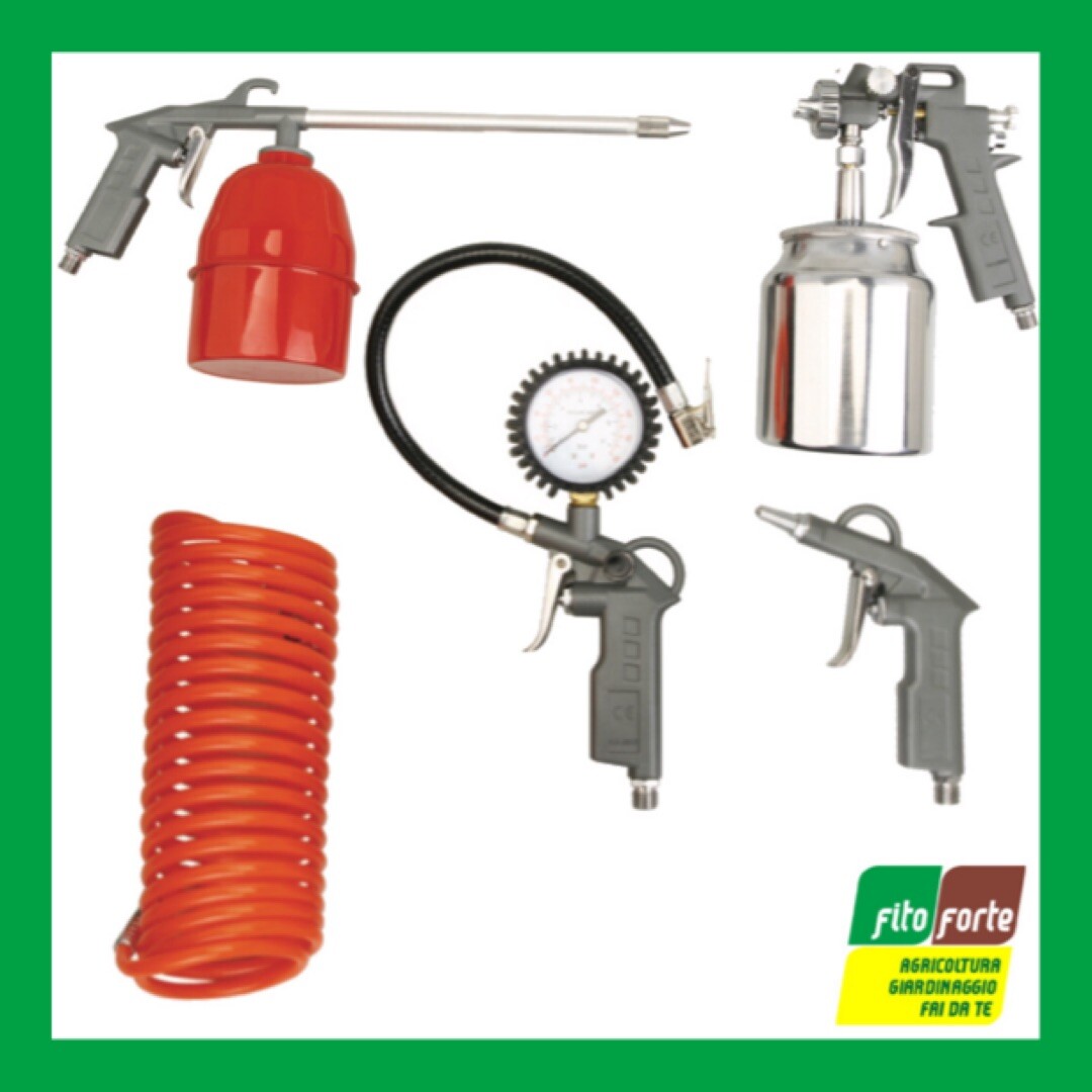 KIT ARIA COMPRESSA MAURER CON SERBATOI METALLICI 5 PEZZI SOFFIA GONFIA LAVA