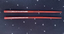 Vintage Wood Chopsticks w/Pearl Inlay Brown Color