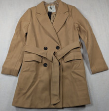 Allegra K - Women's - Pea Coat - Double Breasted - Color: Khaki - Size XS