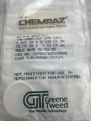 Chemraz 9217-514, Ace Glass 7859-540, Size 217, 1.171 ID x 0.139 CX In.