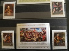 timbres poste pologne neufs tableaux