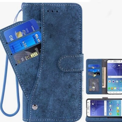 Brand New!  Asuwish Samsung S7 Phone Case Blue Tie Dye w/ Wallet