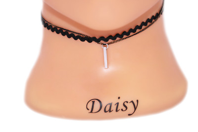 Choker Lace Silver Uni-Stick Necklace Collar Double Band Necklace