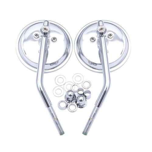 For Harley Bobber Chopper Cafe Racer 3'' Round Motorcycle Rear Side View Mirrors - Picture 9 of 10