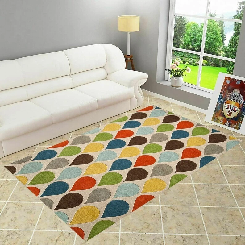 Ballon rug, Area rug, home gift,Round pattern,Living Room ,Home decor, colorful. - Image 3 of 3