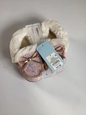 Baby Cat And Jack Pink Glitter Slippers NEW