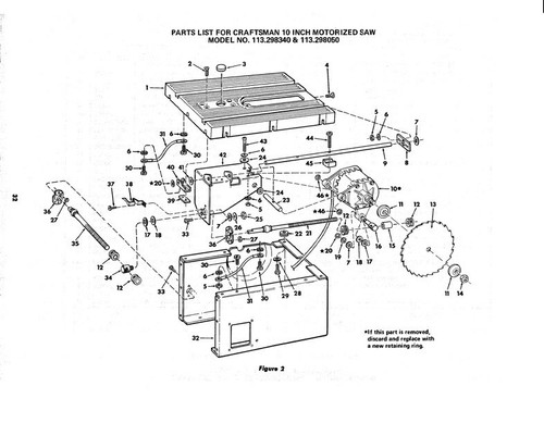 Owner's Manual & Parts List for Sears Craftsman 10” Table Saw - Model 113.298340 - Picture 4 of 4