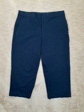 Gloria Vanderbilt Pants Women's 14 Navy Blue Comfort Waist Chino Crop Stretch