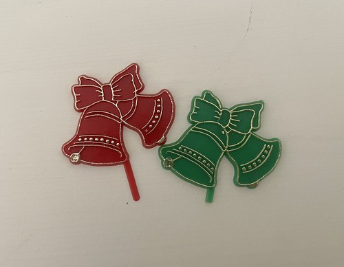 Vintage Christmas Cupcake Toppers Picks Cake Toppers Plastic Santa Lot of 47 - Picture 12 of 13