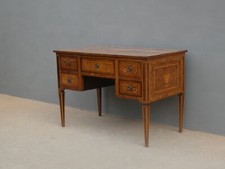 Scrivania intarsiata scrittoio st.Luigi XVI in noce 5 cassetti, '900!