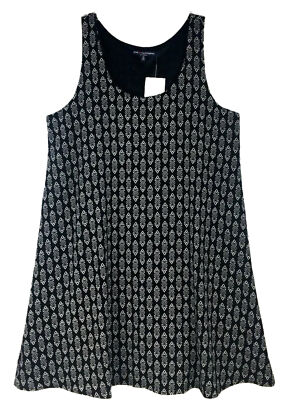 ONE CLOTHING Women's Geometric  Sleeveless Shift Dress Sz S Black / Tan NWT