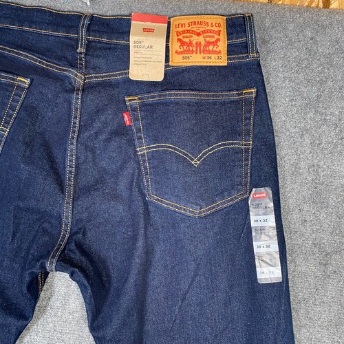 Levi's 505 Jeans Men's 36x30 Blue Medium Wash 100% Cotton Regular Straight Leg - Picture 9 of 12