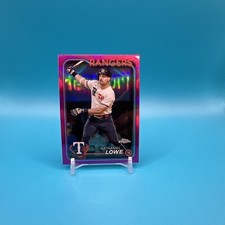 Nathaniel Lowe #252 Pink Refractor Topps 2024 Chrome Texas Rangers  