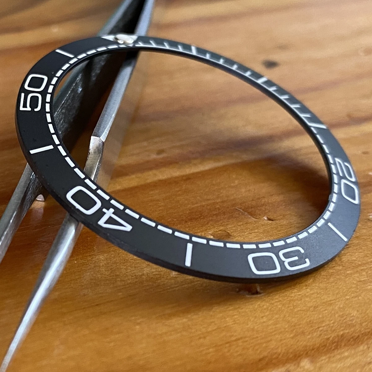 Planet Ocean Ceramic Matte Black Sloped Bezel Insert for Seiko SKX007 SRPD