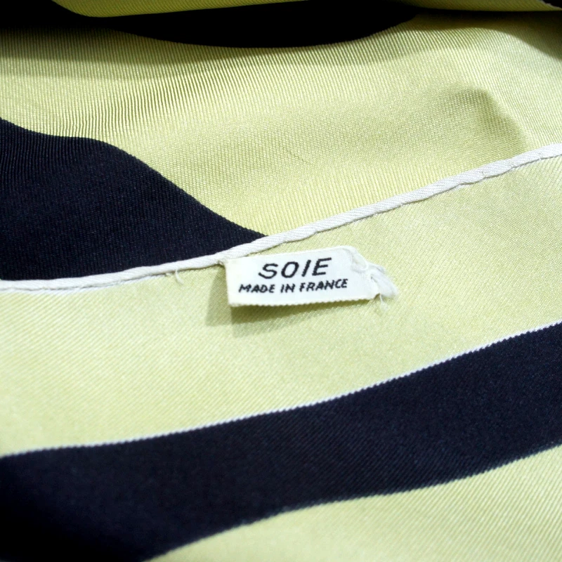 Auténtica bufanda de seda vintage Pierre Balmain Lux Designer negra/amarilla 65"x15" pulgadas Foto 4 de 4