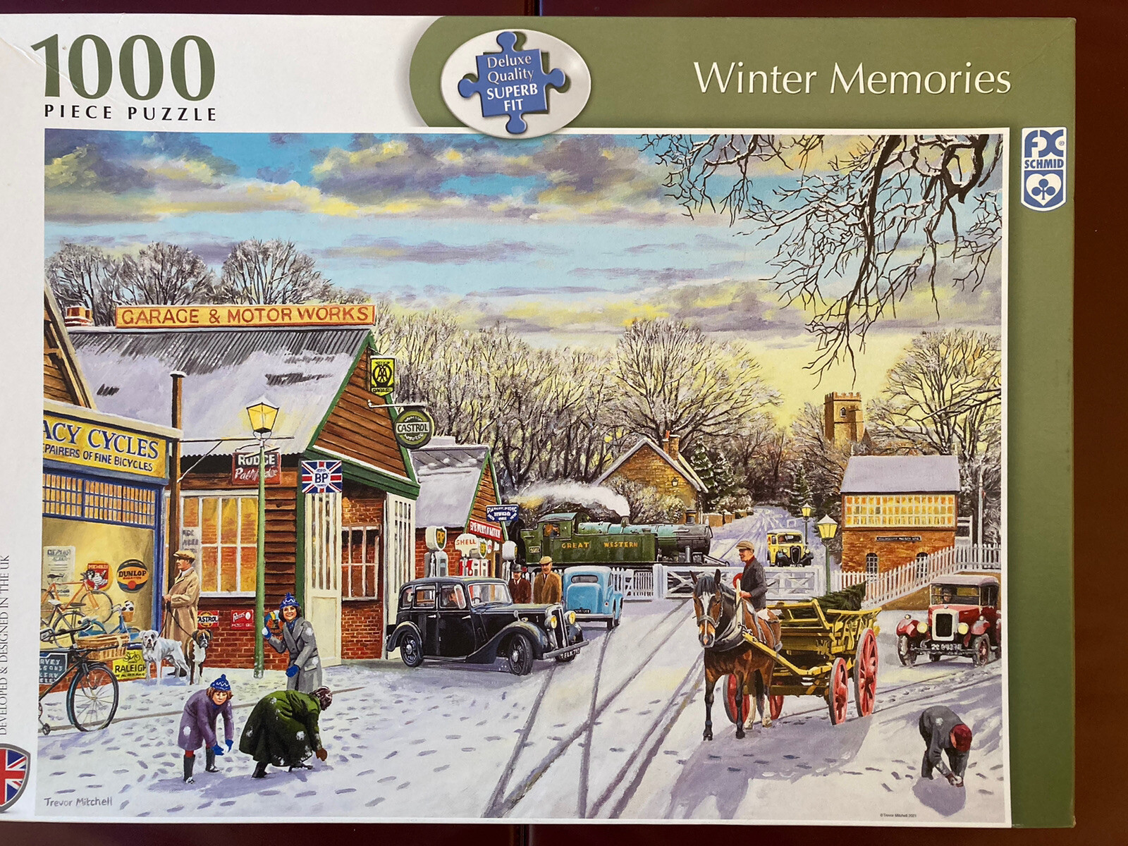 2 X Fx schmid jigsaw puzzles 1000 pieces. Winter memories & The Bakers