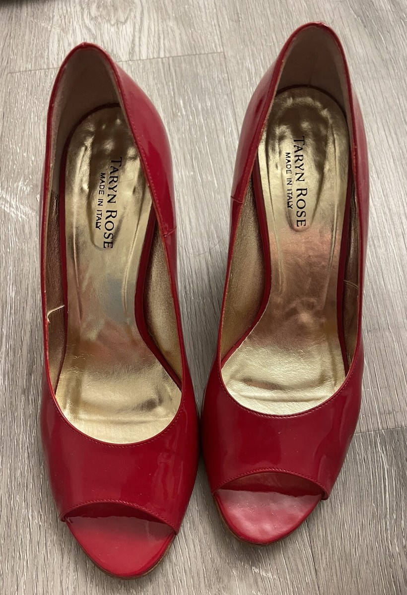 Taryn Rose Dane Patent Candy Apple Red Size 39 1/2 New With
