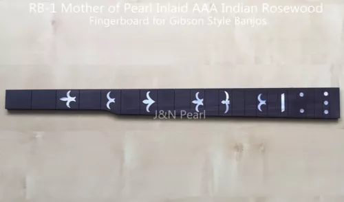 RB-1 Mother of Pearl Inlaid Indian Rosewood Fingerboard for Gibson Style Banjos