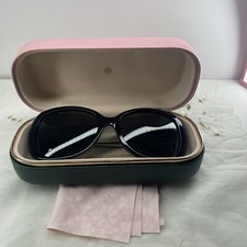 Kate Spade Polarized Hello Sunshine Rectangle Sunglasses Judy Ann Black/Ivory