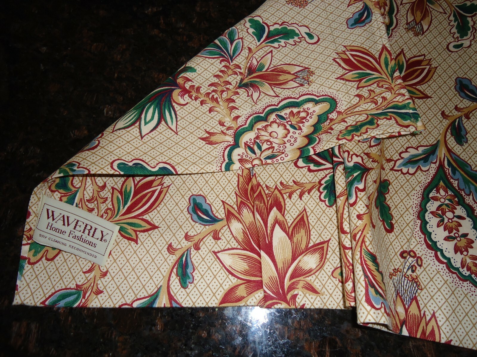 Single Waverly Home Fashions peach floral window valance 76" x 15.5" eBay