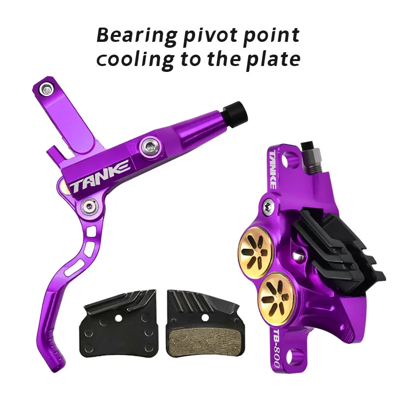 Freno de disco hidráulico MTB 4 pistones 900/1700 mm pastillas de freno de resina presión de aceite carretera Foto 4 de 4