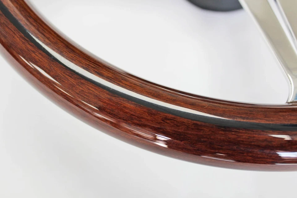 Volante Torino Fairlane Ranchero LTD madera de caoba línea negra 15" Foto 2 de 4