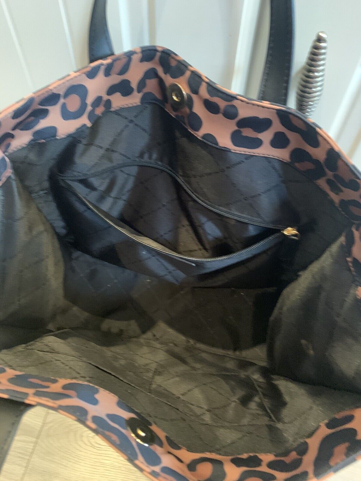 Michael Kors Carmen Small Gray Leather Leopard Haircalf Pouchette Handbag  Purse | eBay