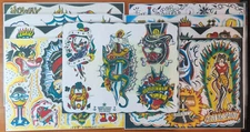 9 Sheets Of Eric Maaske Traditional Vintage Classic Tattoo Production Flash Art