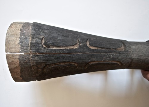 Asmat Tribal Artifact Wood Drum Hourglass Shape Irian Jaya Region New Guinea-L33 - Picture 11 of 12