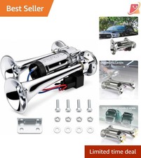 600DB Super Loud Dual Electric Air Horn Kit with Compressor for Cars SUVs Tru...