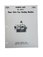 Sioux Model 685l Valve Grinder Parts Manual Sioux Model 685l Valve Grinder Parts Manual