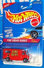 Hot Wheels 1996 Fire Squad Series #424 Ambulance Red w/ 7SPs