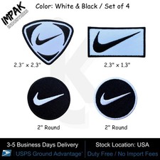 Embroidered Swoosh Multi Shapes Logo Sew Iron On Embroidery Patches Pack of 4
