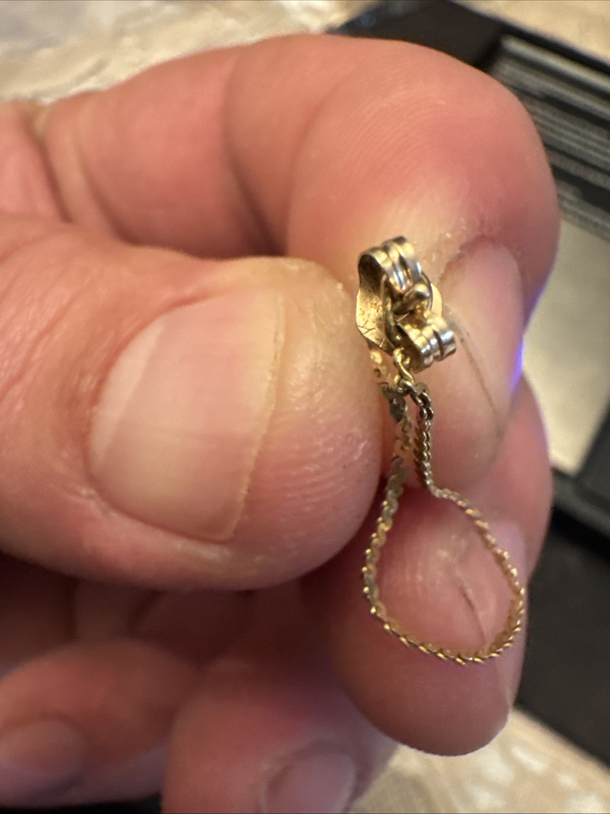 chain dangle earrings 14k solid gold - image 8