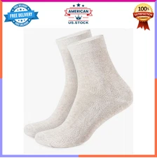 3 Pack Women’s Thin Organic Linen Socks Breathable Comfort Size Medium