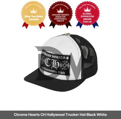Chrome Hearts CH Hollywood Trucker Hat Black White / Express / Original