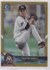 2018 Bowman Chrome Prospects Gold Refractor 38/50 Braxton Garrett #BCP42 0s5s