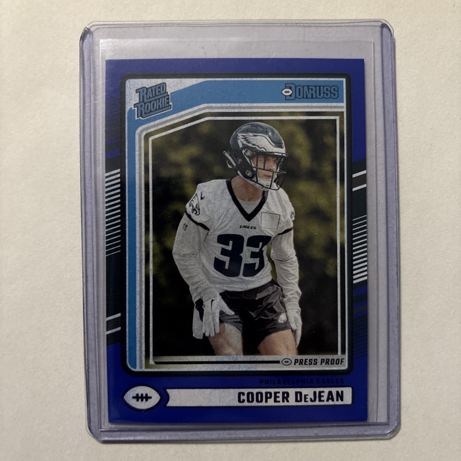 2024 Panini Donruss Cooper DeJean Blue Press Proof RC - Eagles