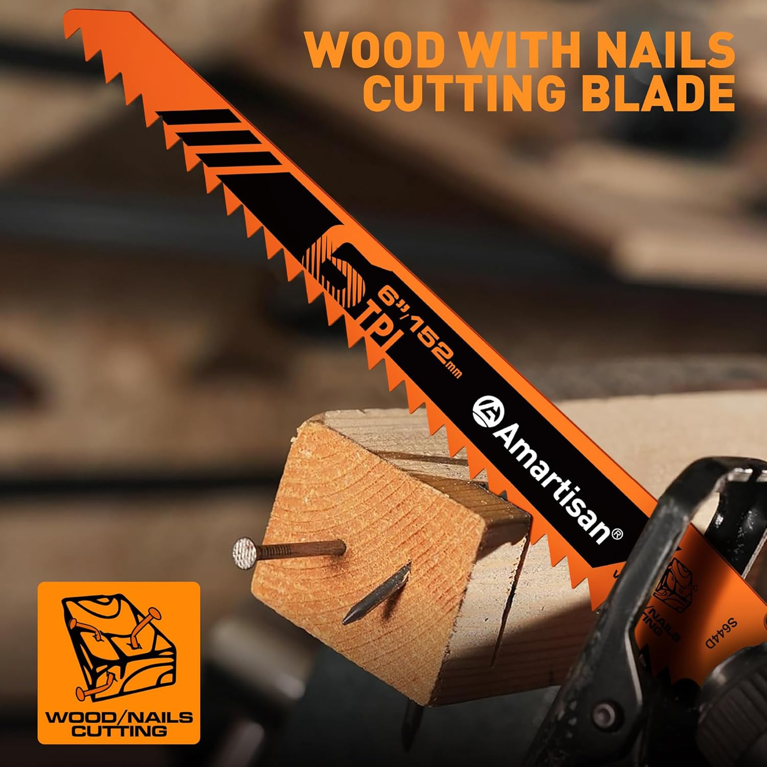 10-Piece Bi-Metal Reciprocating Saw Blade Set 6 to 8 Inch Used for Wood & Met...